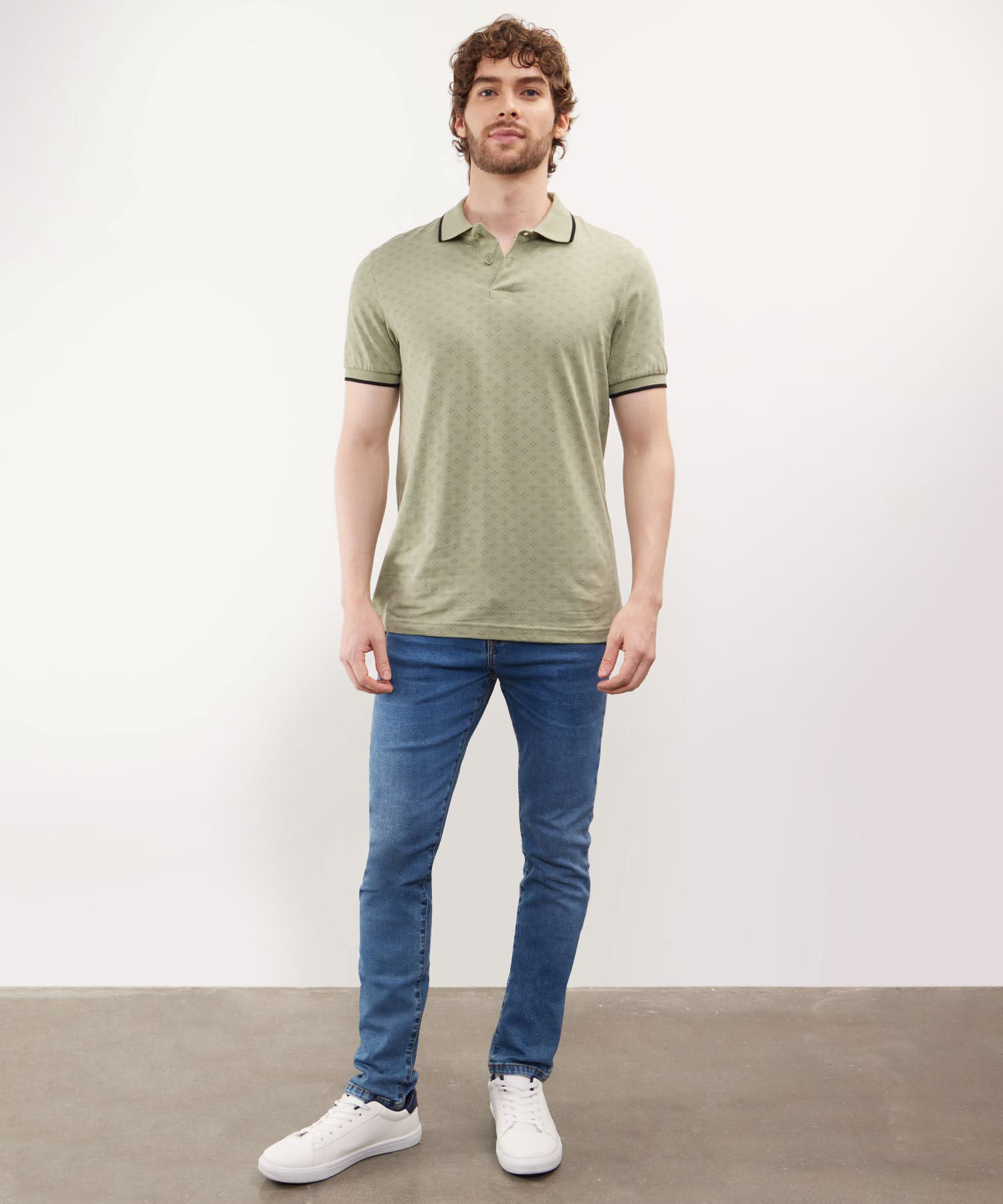 Polo Estampada, Cuello Tejido