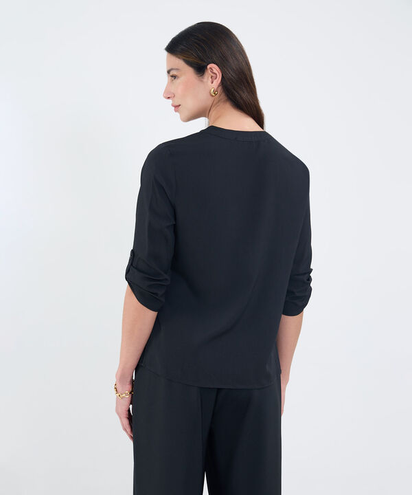 Blusa Manga 3/4 Con Detalle