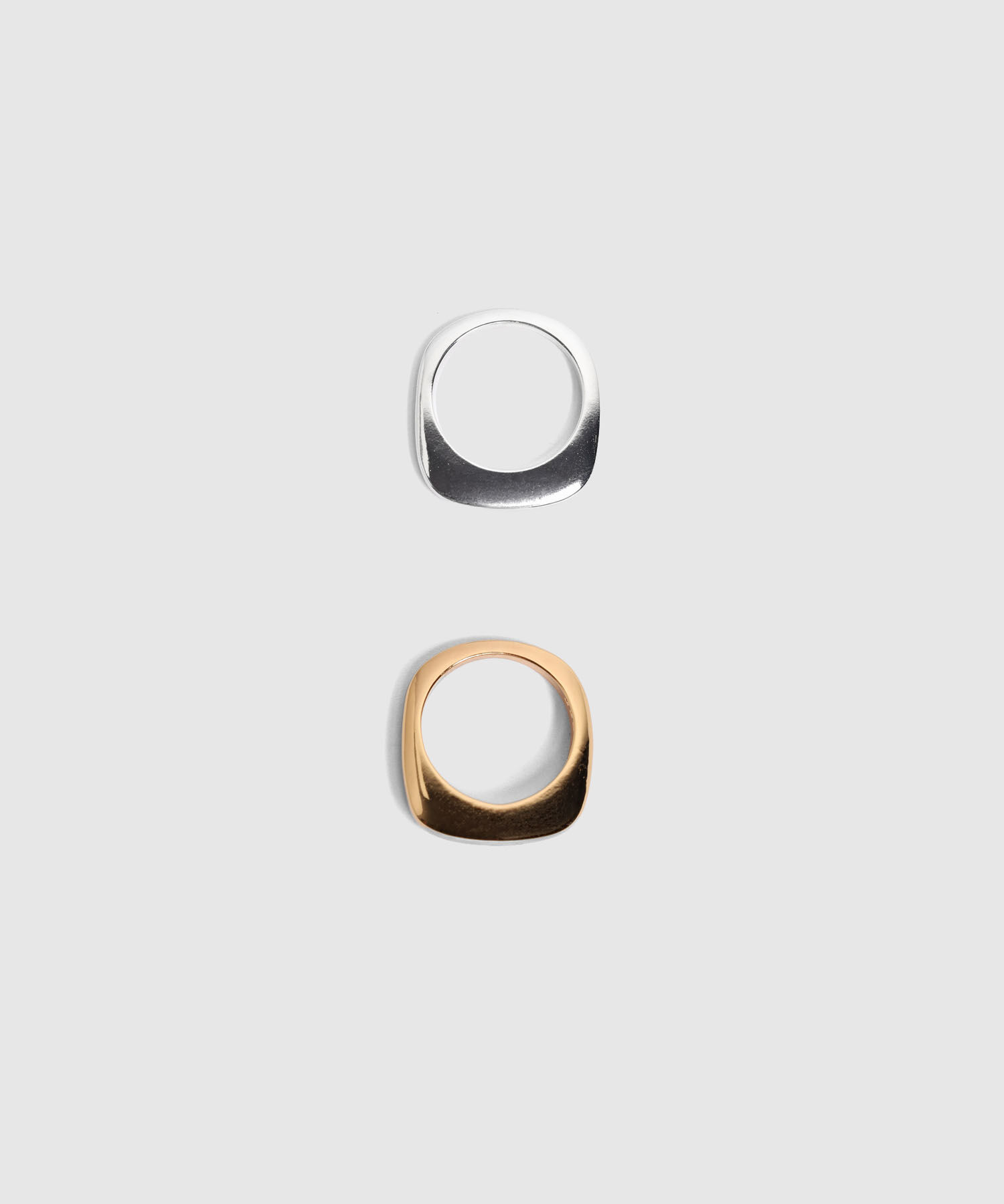 Set X2 Anillos Cuadrados Para Mujer