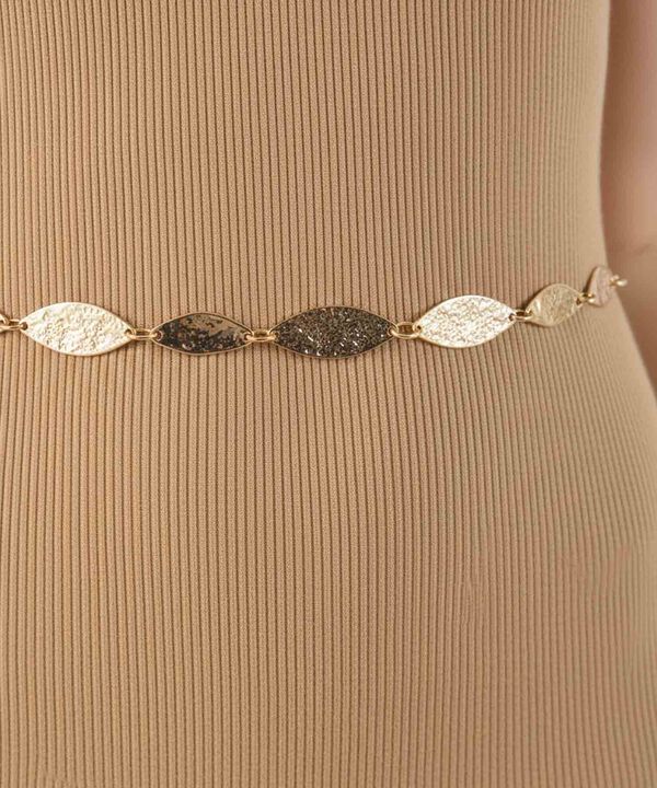 Cintur&oacute;n De Cadena Con Placas Para Mujer