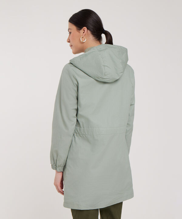 Chaqueta Con Capota Manga Larga Unicolor image number null