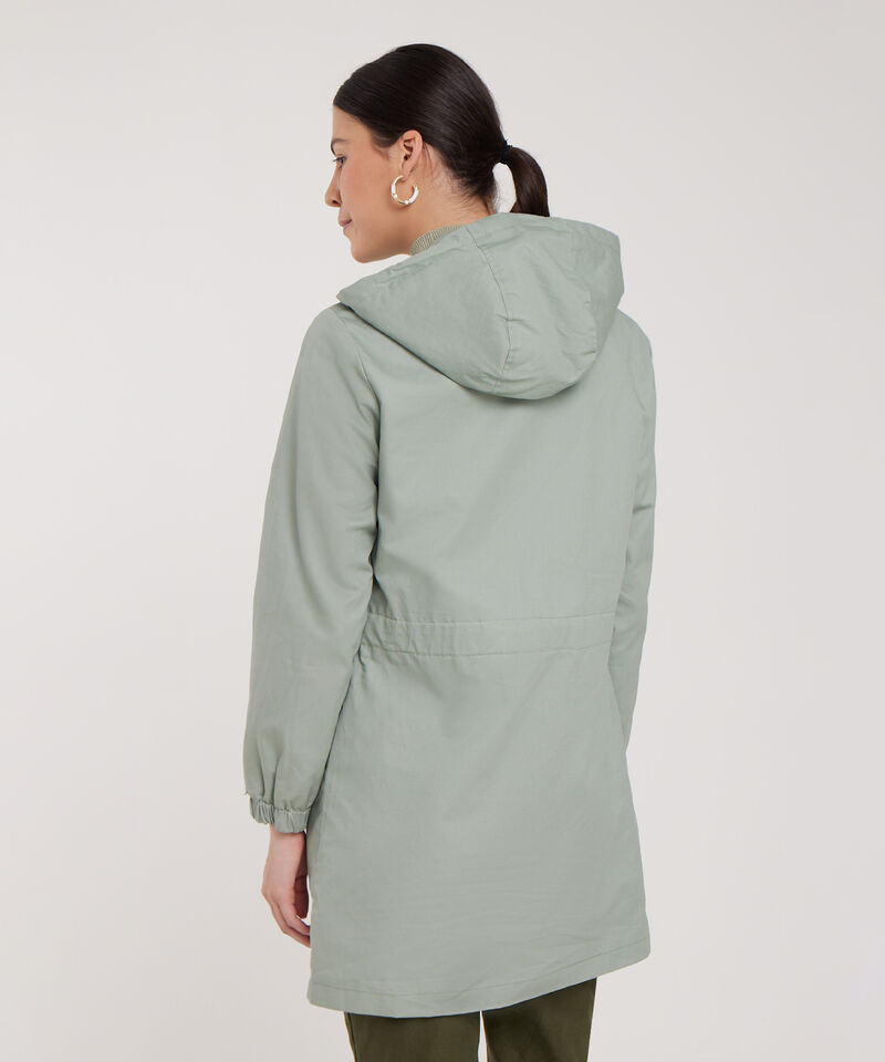 Chaqueta Con Capota Manga Larga Unicolor