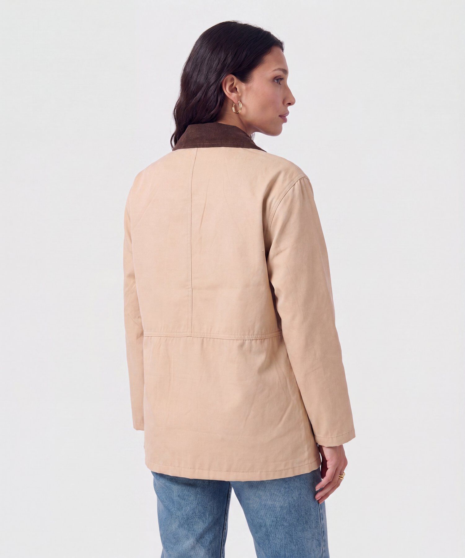 Chaqueta Con Cuello De Pana Para Mujer