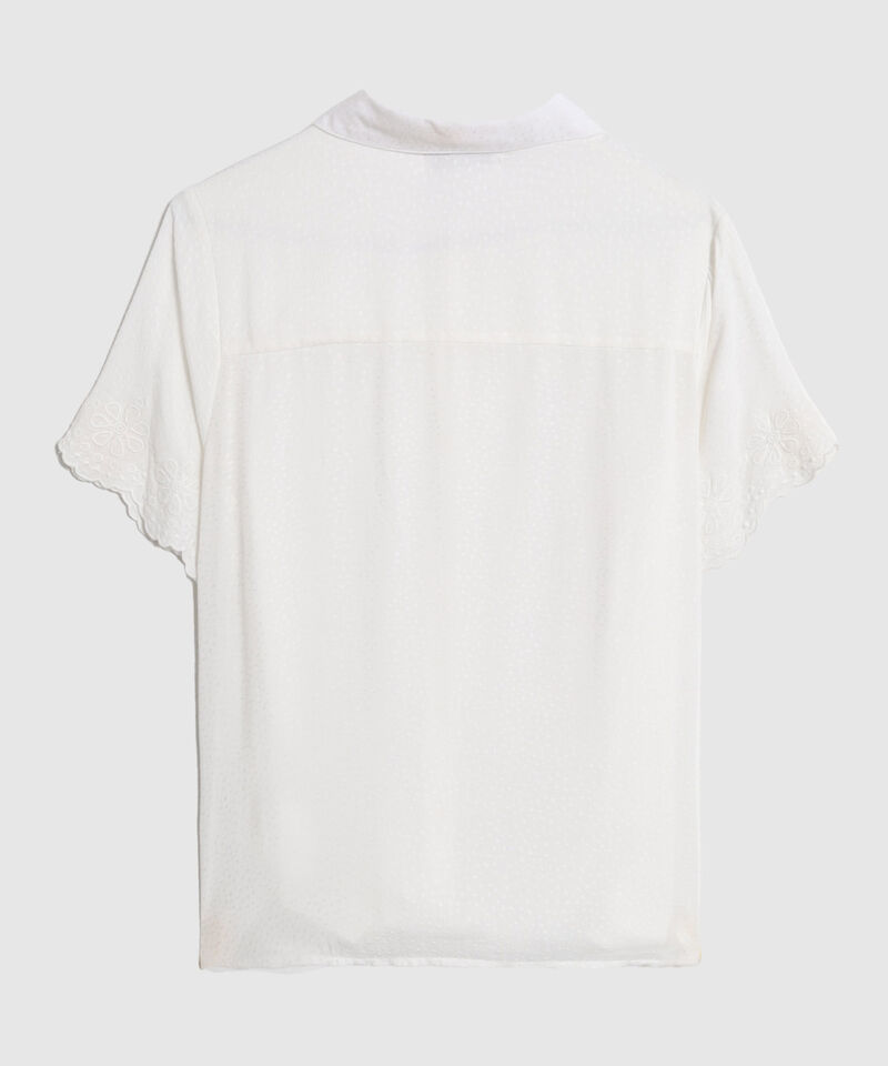 Blusa Manga Corta con Detalle Decorativo Para Mujer