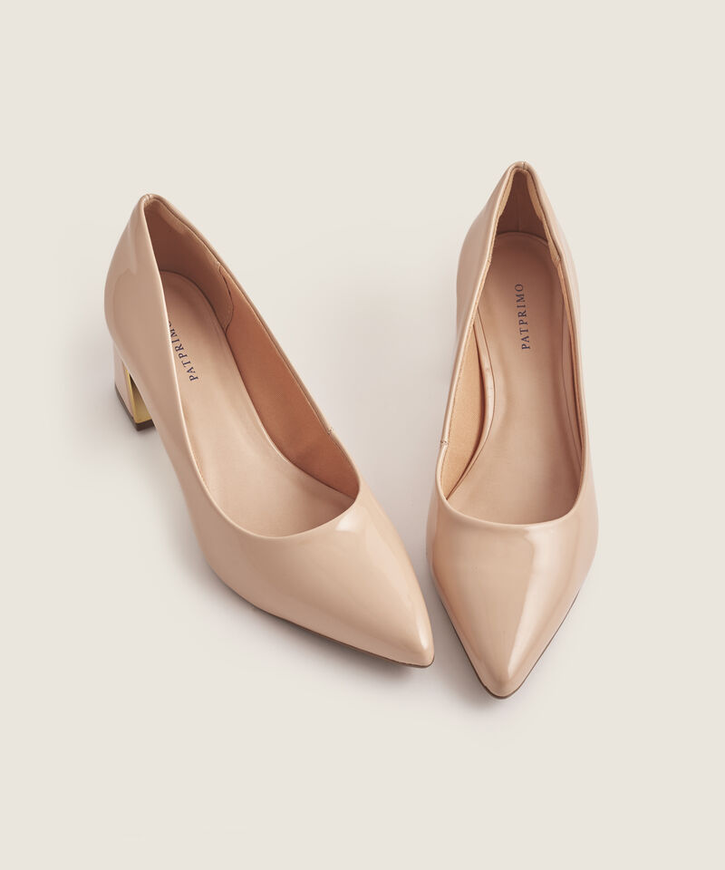 Zapato De Tac&oacute;n Metalizado De Punta Fina