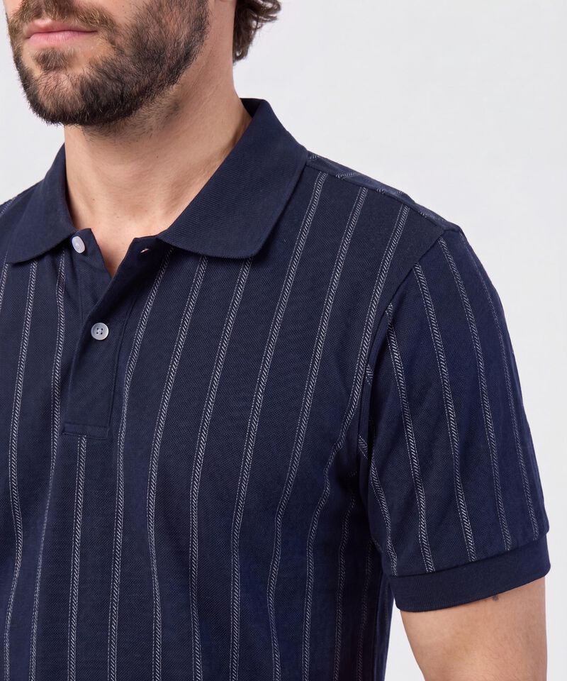 Polo Con Relieve Vertical Para Hombre