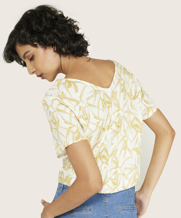 Blusa Estampada Cuello V Mujer
