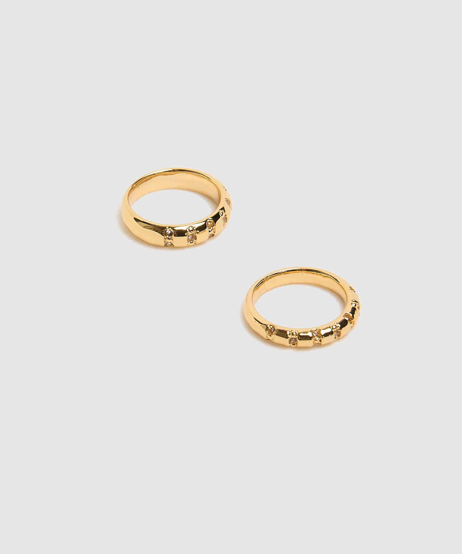 Set X2 Anillo Con Detalle Brillante