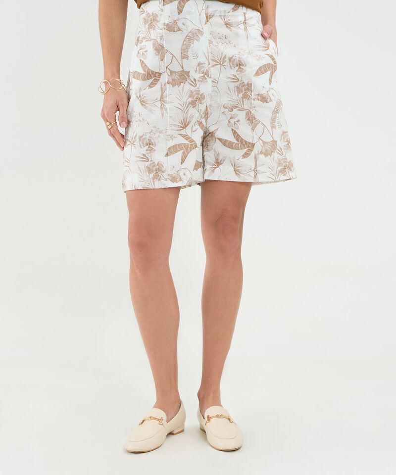 Bermuda Estampada Efecto Lino