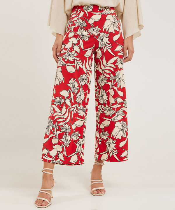 Pantalón Estampado Tipo Palazzo Con Resorte En Pretina Posterior, Serena