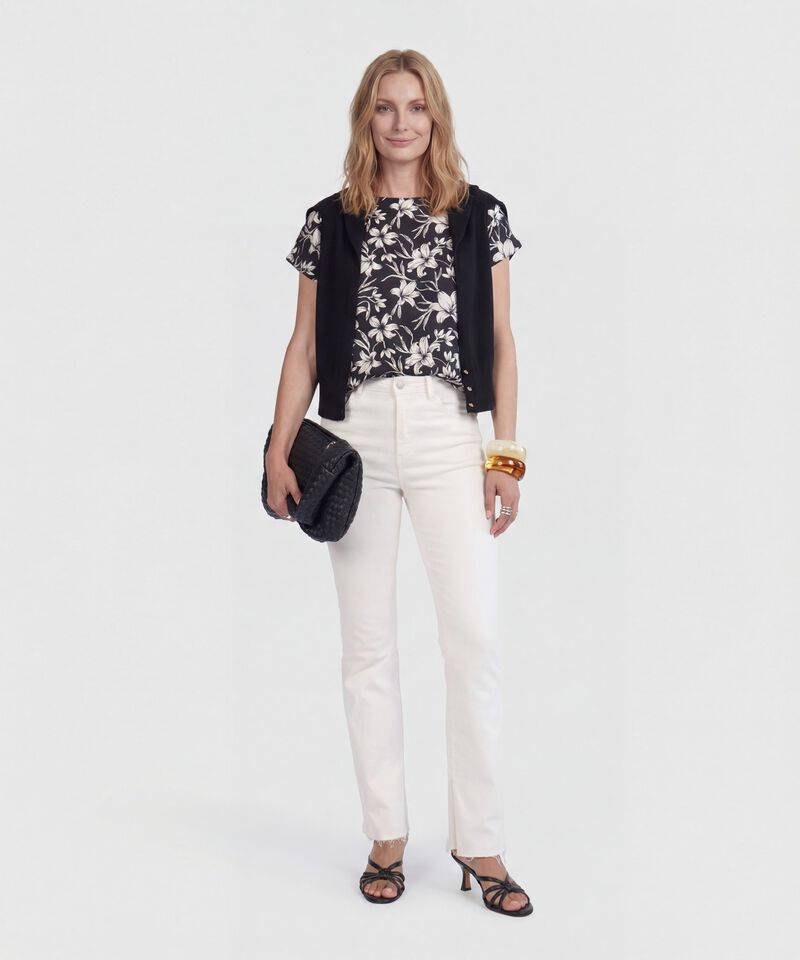 Blusa Estampada, Manga Corta Corrida