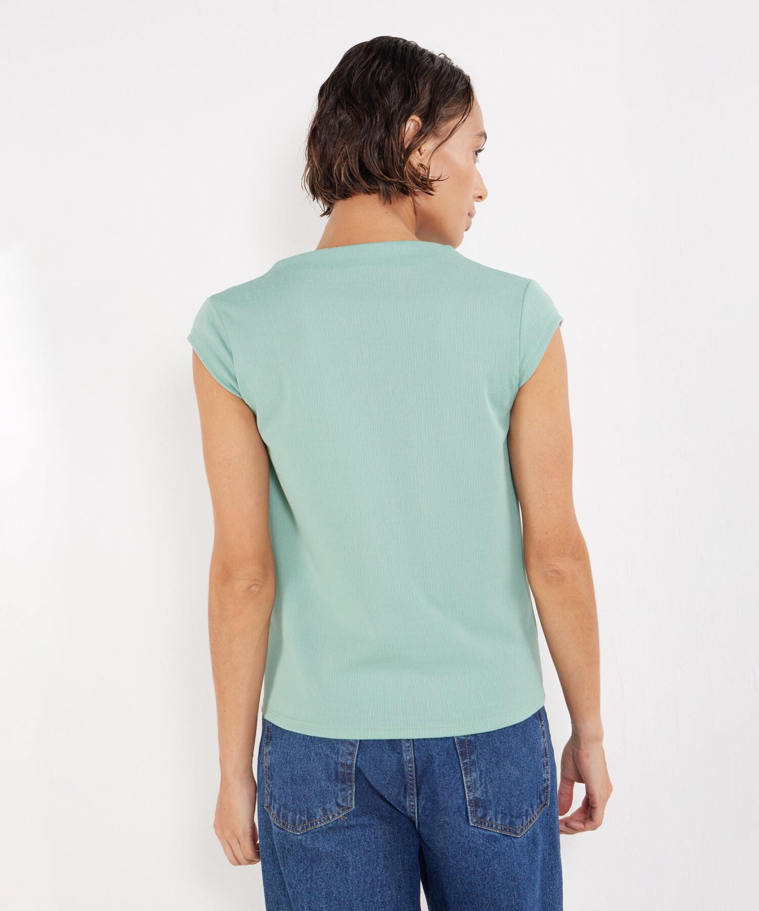 Camiseta Unicolor Manga Casco
