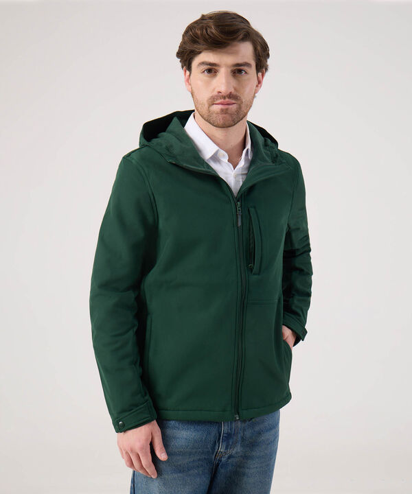 Chaqueta unicolor con bolsillo en frente  image number null