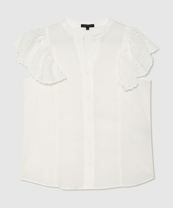 Blusa Cuello Neru Manga Corta Con Ojalillo