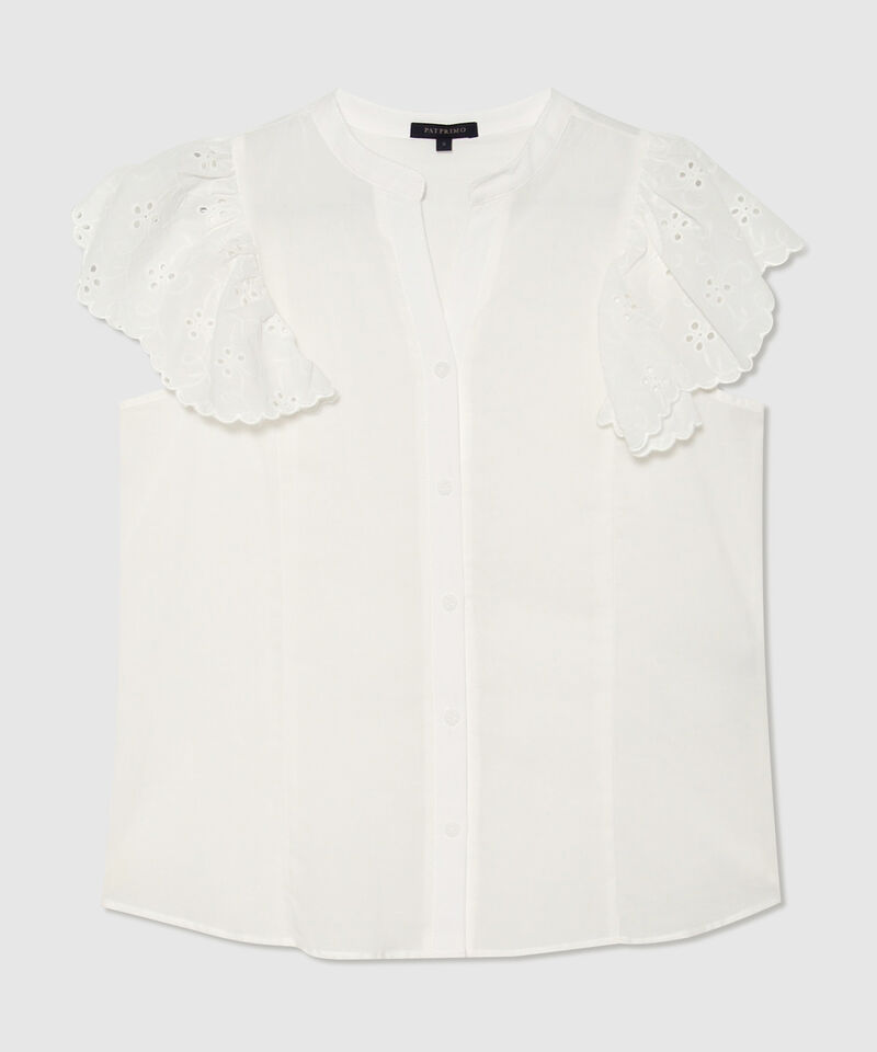 Blusa Cuello Neru Manga Corta Con Ojalillo