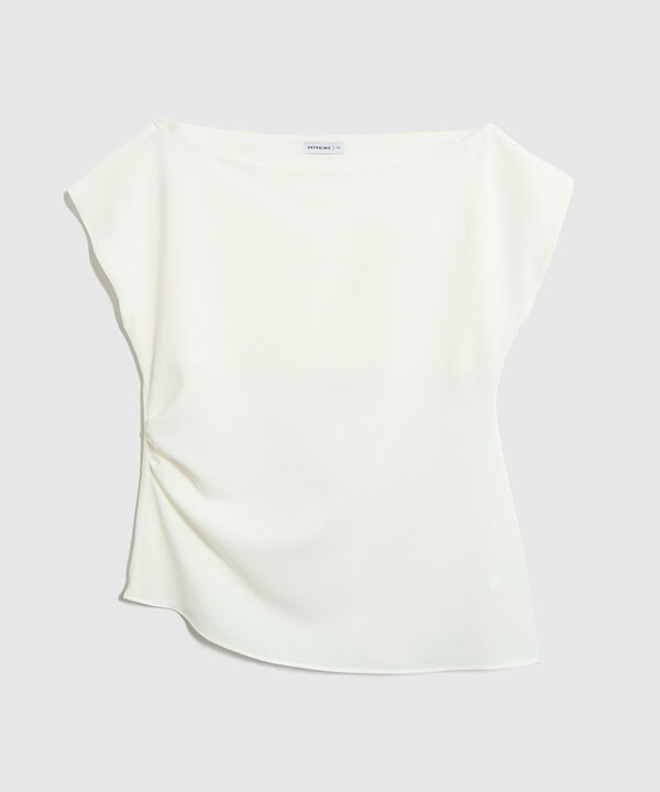 Blusa Unicolor Con Detalle Para Mujer Curvy image number null