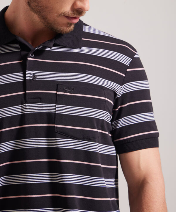 Polo Cuello Y Puños Tejidos Con Bolsillo, Jersey Preteñido, Silueta Regular Fit image number null