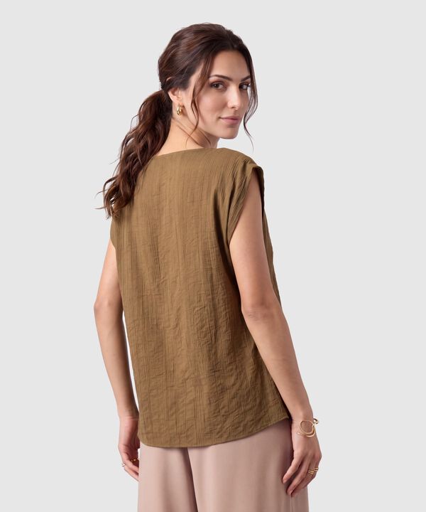 Blusa Cuello Drapeado Para Mujer