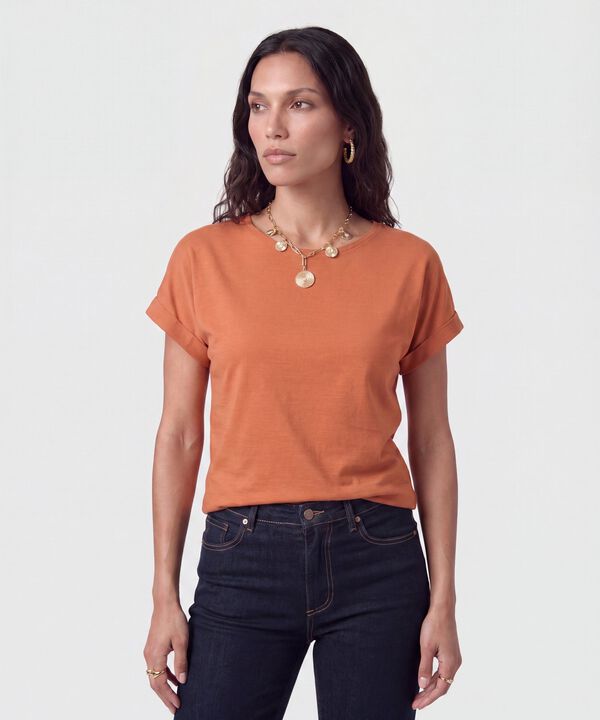 Blusa Manga Con Dobladillo Para Mujer