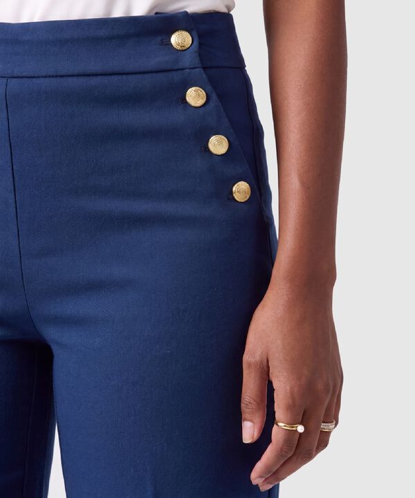 Pantal&oacute;n Wide Leg Con Botones Mujer
