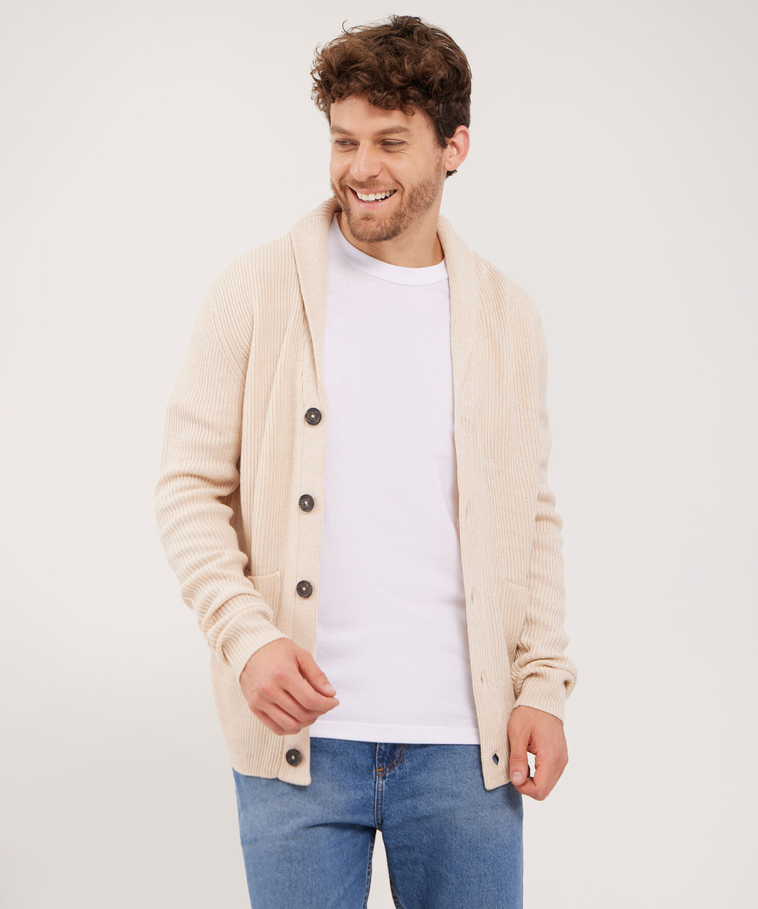 Saco Abierto Con Cuello Con Botones En Frente