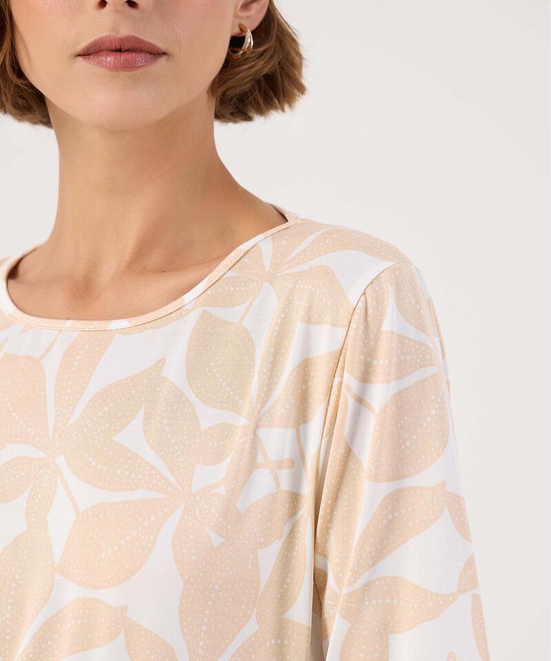 Camiseta Manga 3/4  Cuello Redondo  Estampada