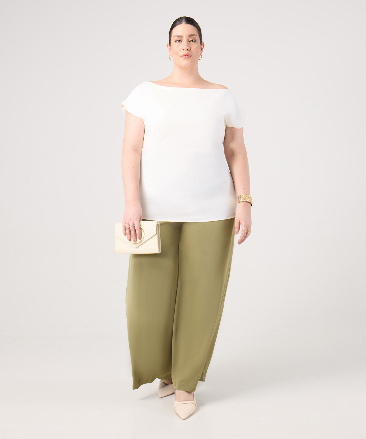 Pantal&oacute;n Unicolor Con Cintur&oacute;n Para Mujer Curvy