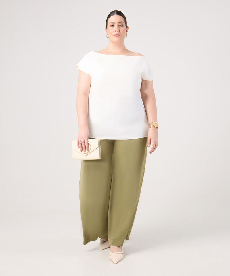 Pantal&oacute;n Unicolor Con Cintur&oacute;n Para Mujer Curvy