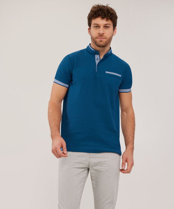 Polo Unicolor Cuello Mao Manga Corta Slim Fit image number null