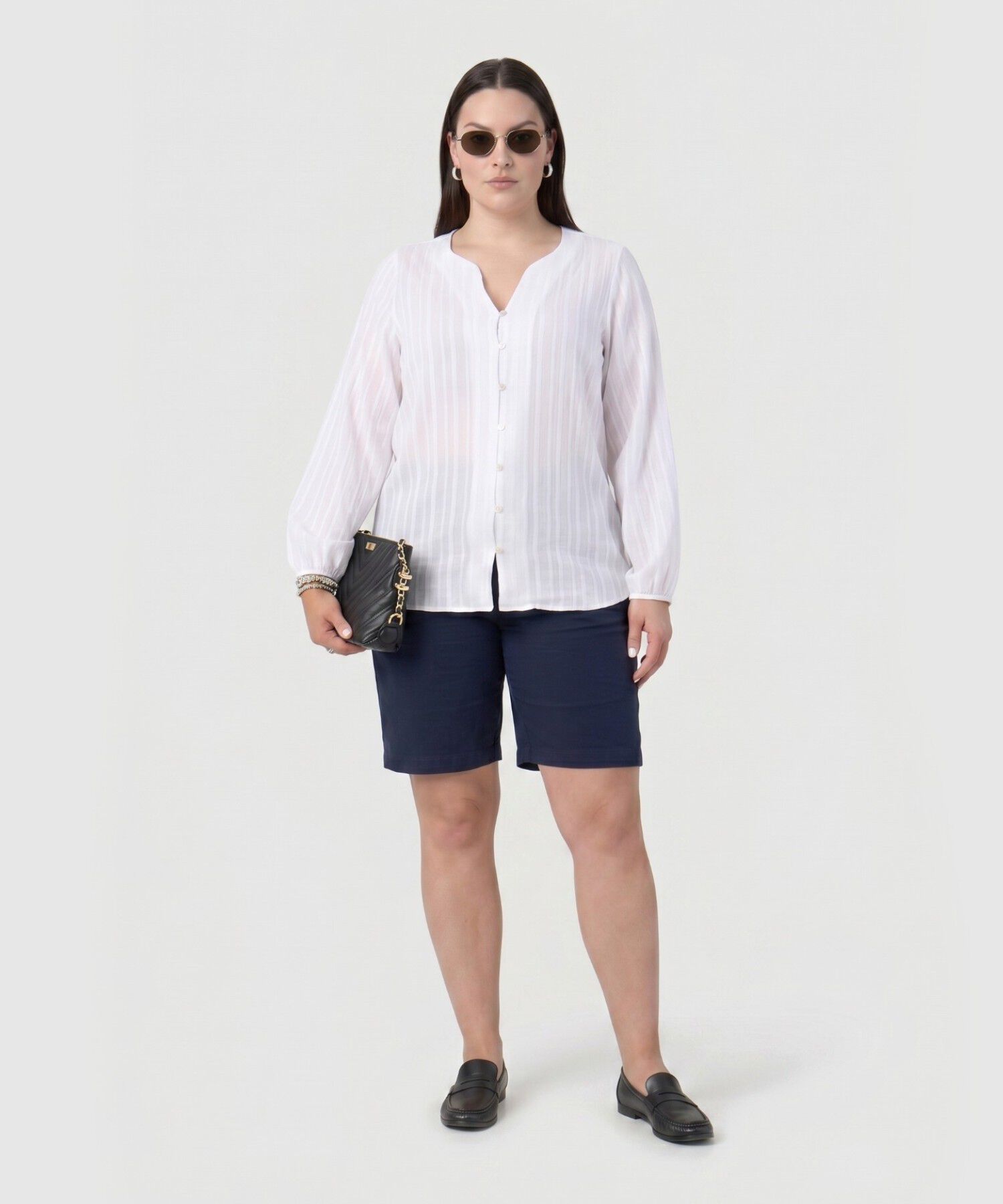 Blusa Botones Manga Larga Mujer Curvy