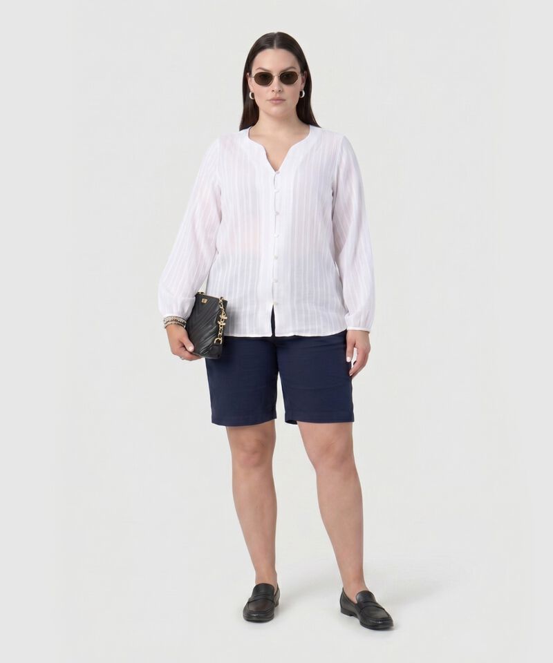 Blusa Botones Manga Larga Mujer Curvy