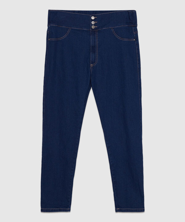 Jeggings Tiro Alto Tono Oscuro