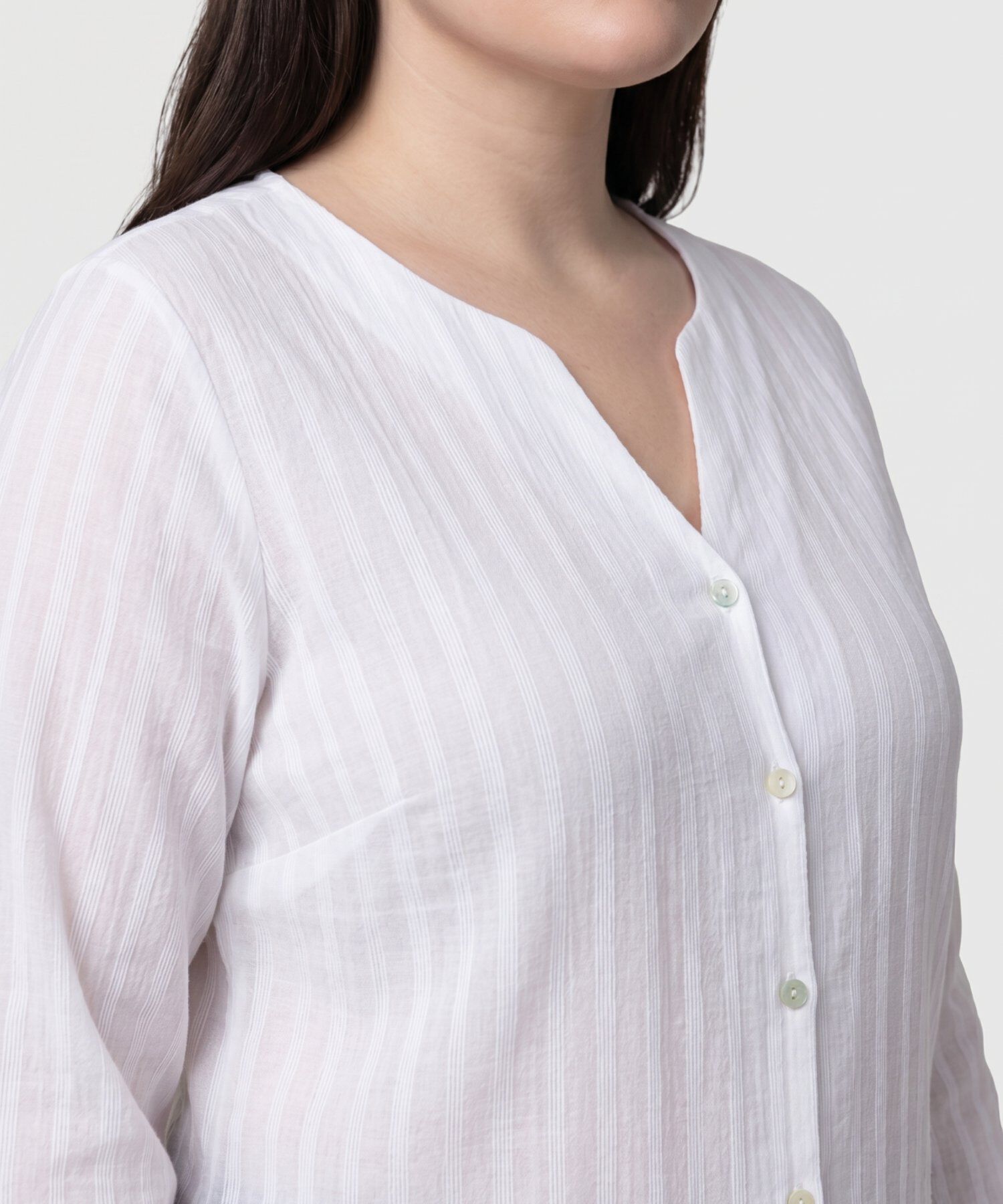 Blusa Botones Manga Larga Mujer Curvy