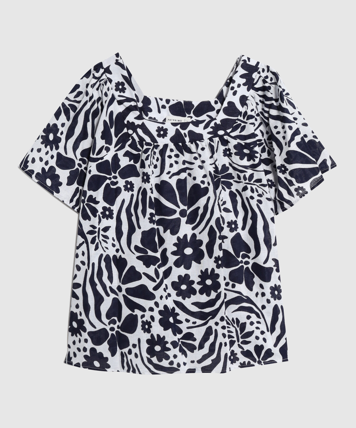 Blusa De Mujer Escote Cuadrado Estampado Floral