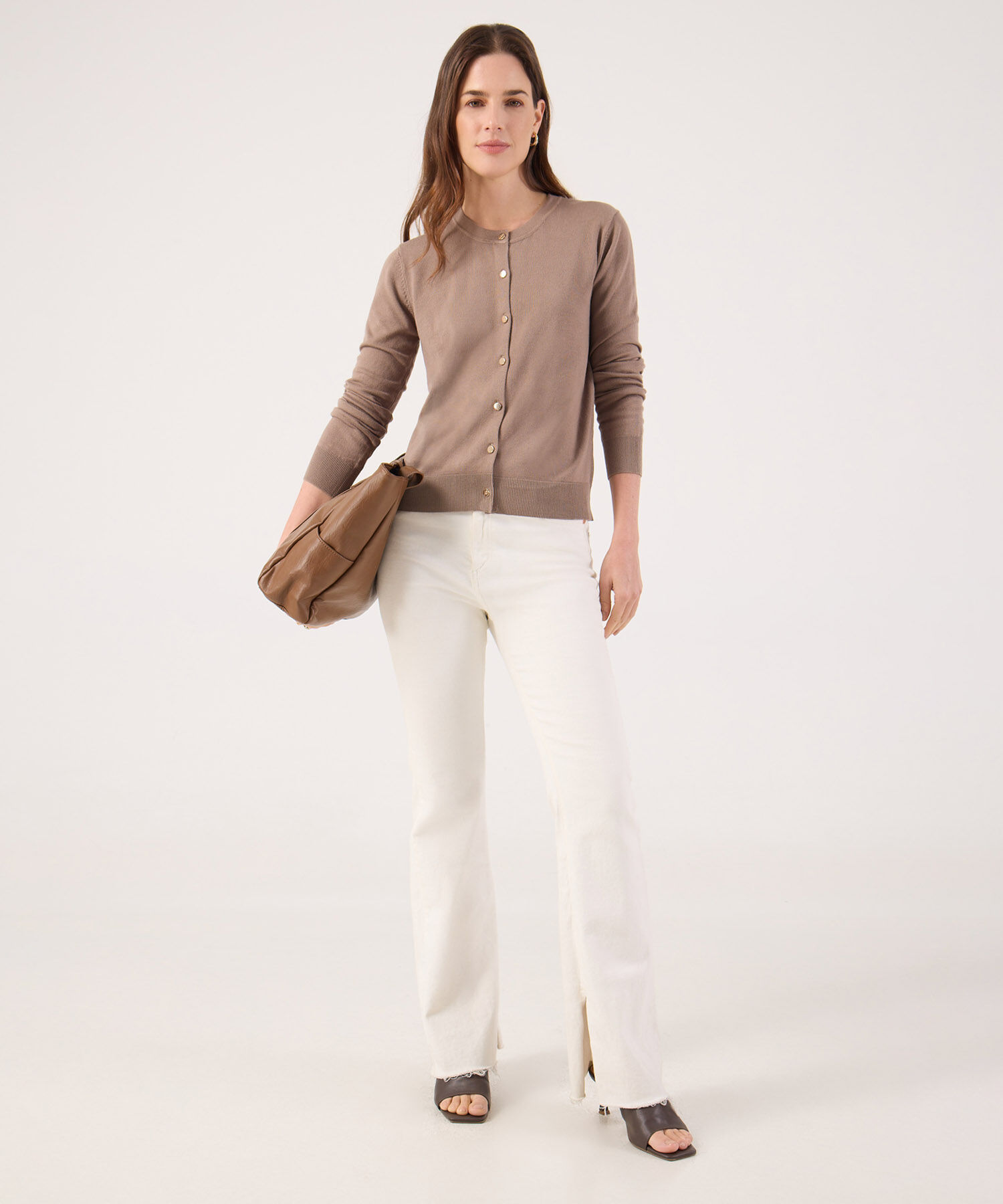 Saco Tipo Cardigan Unicolor 