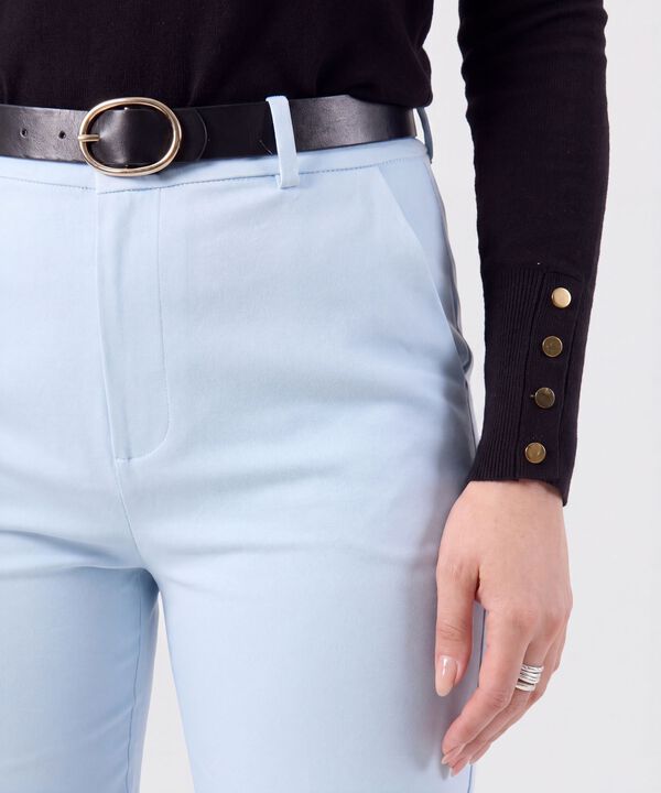 Pantal&oacute;n Unicolor con Pasadores Para Mujer