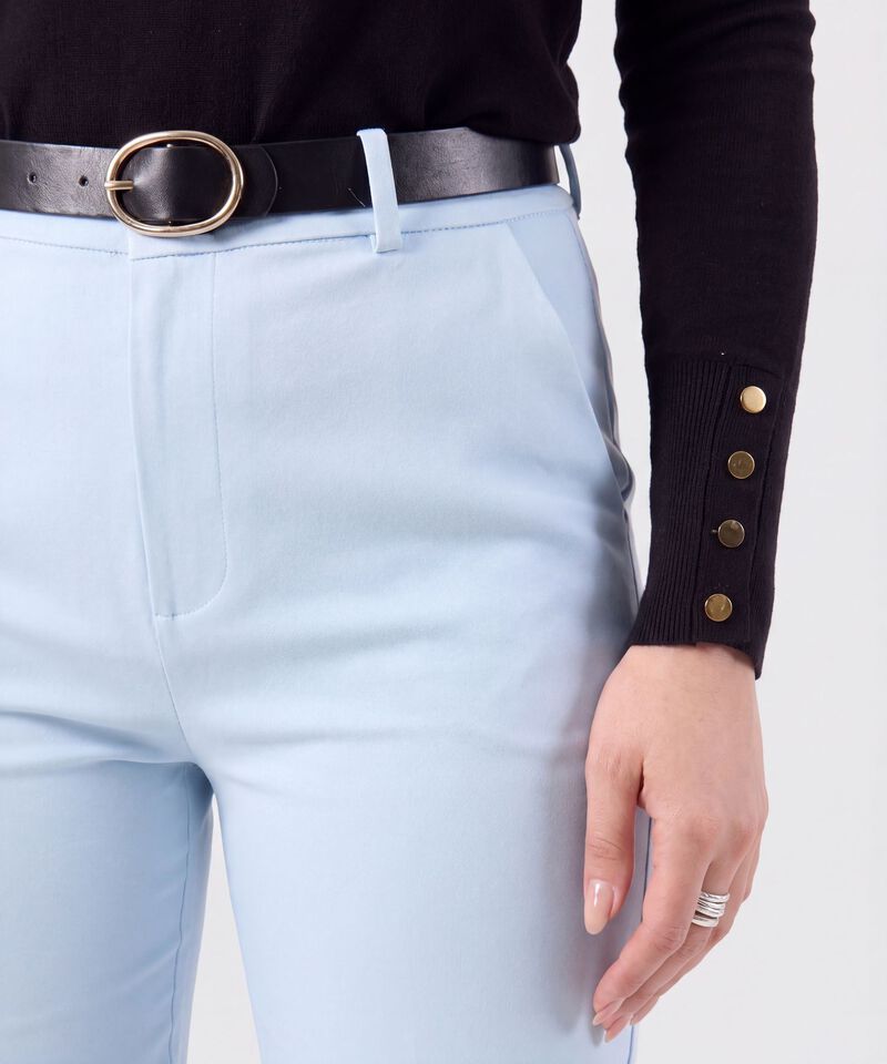 Pantal&oacute;n Unicolor con Pasadores Para Mujer