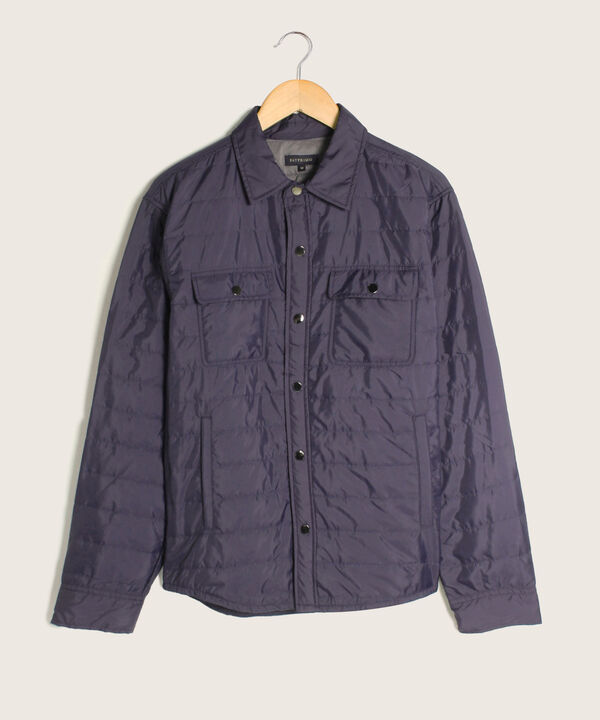 Chaqueta Cuello Tipo Camisero, Acolchada