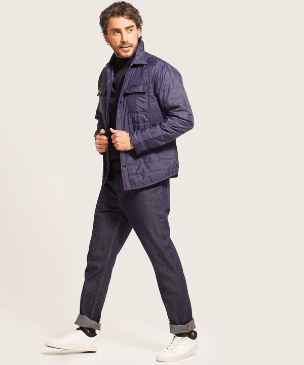 Chaqueta Cuello Tipo Camisero, Acolchada