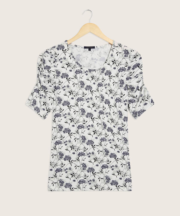 Camiseta Estampada Manga Corta Con Ruche