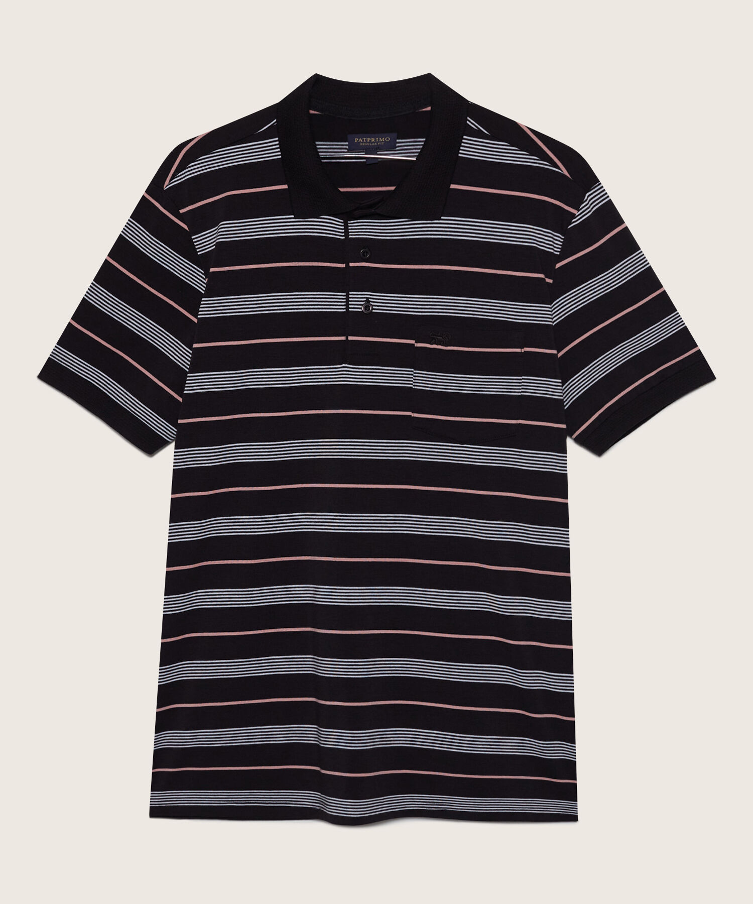 Polo Cuello Y Puños Tejidos Con Bolsillo, Jersey Preteñido, Silueta Regular Fit