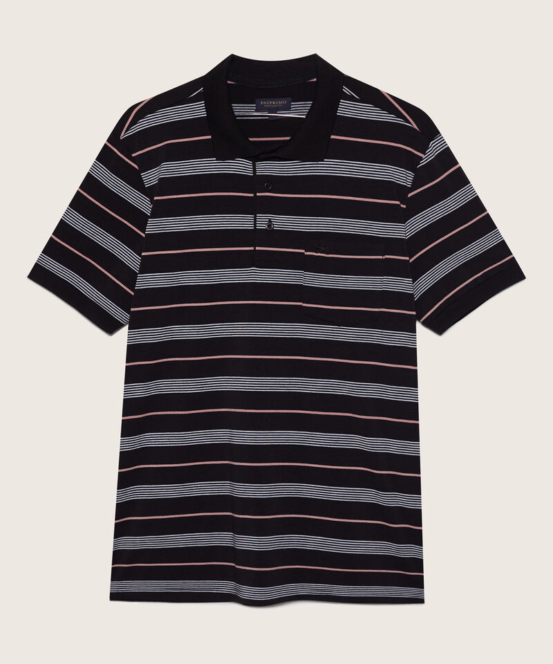 Polo Cuello Y Puños Tejidos Con Bolsillo, Jersey Preteñido, Silueta Regular Fit