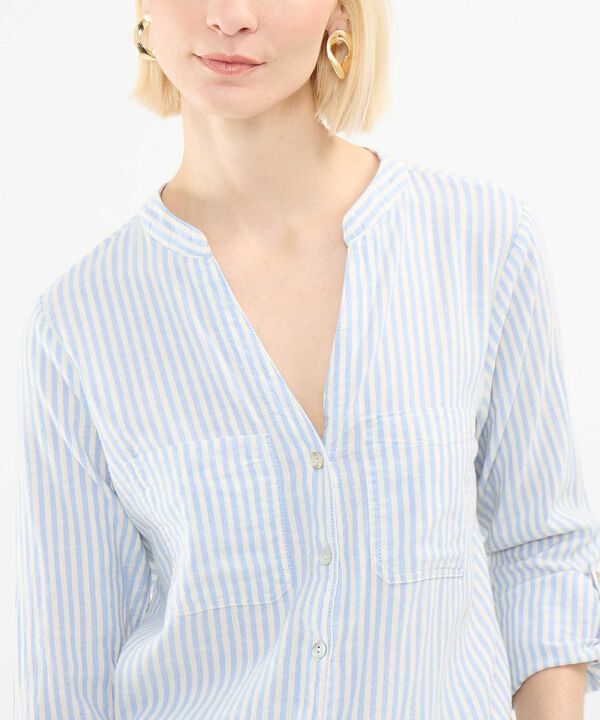 Blusa a Rayas en Efecto Lino image number null