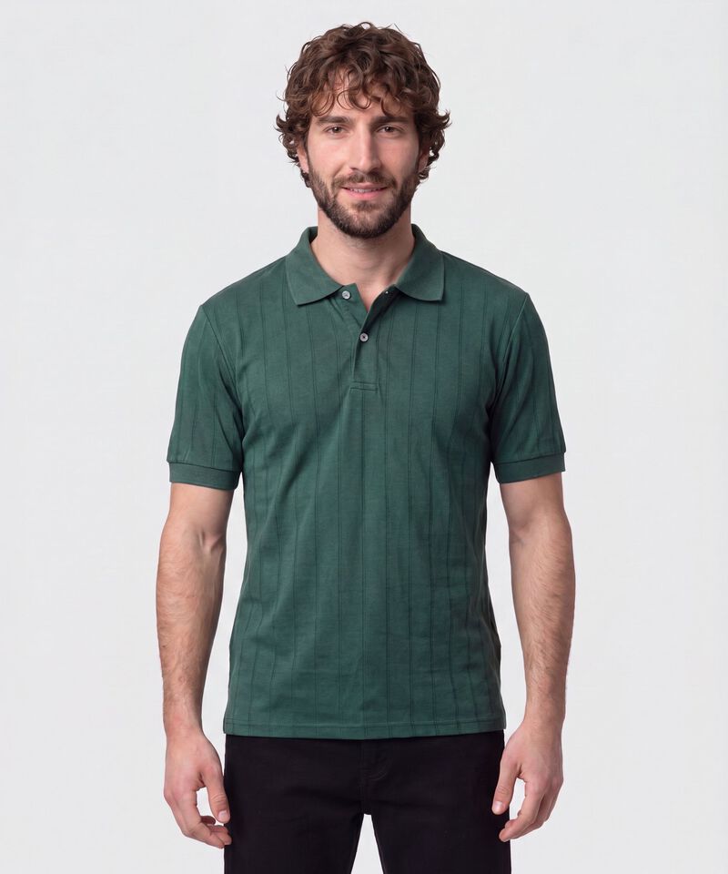 Polo Con Relieve Vertical Para Hombre