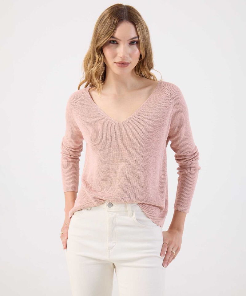 Saco Fino Tejido Cuello V Elegante Para Mujer