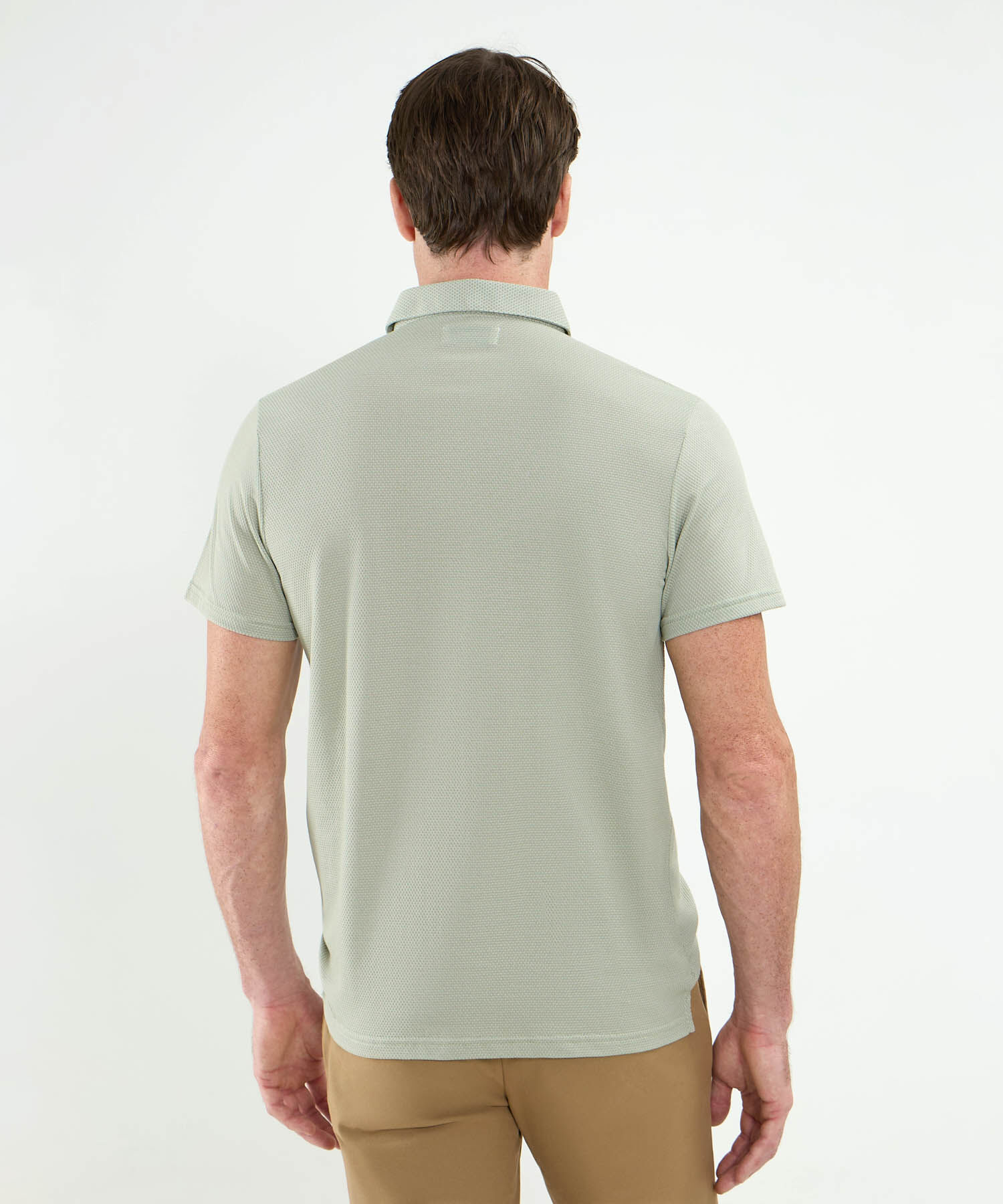 Polo Cuello Máquina Con Bolsillo Y Botonadura Oculta Para Hombre