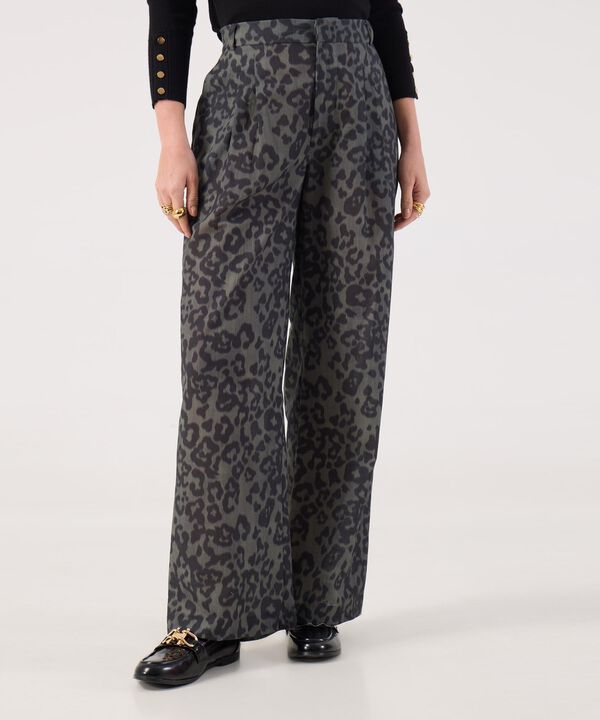 Pantalon Animal Print Fluido  image number null