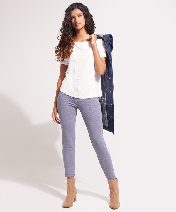Leggings Preteñido Tiro Alto Con Cremallera En Frente image number null