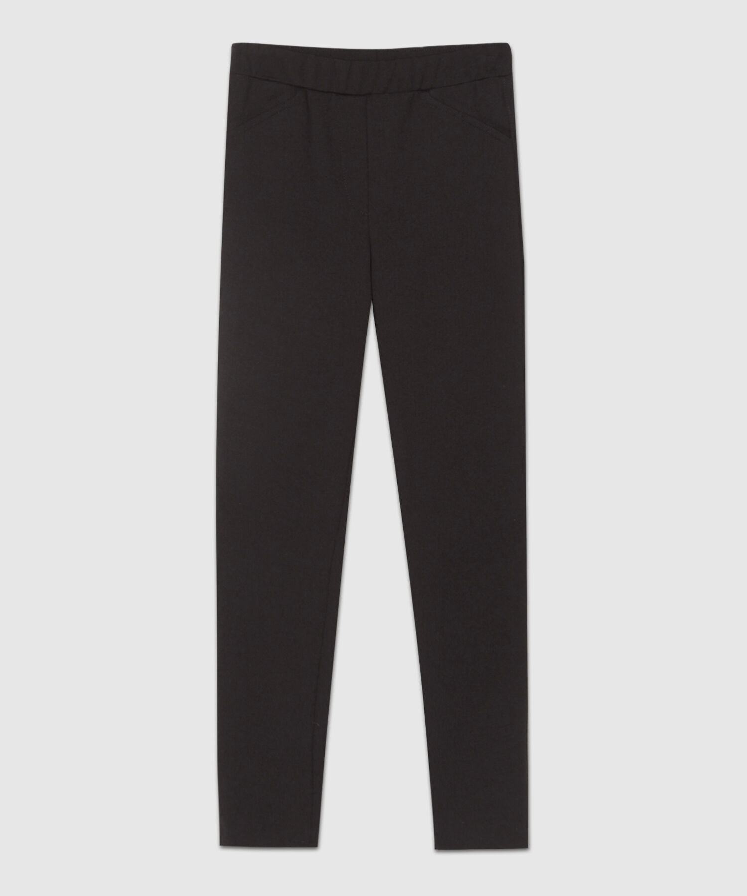 Leggings Unicolor Con Detalle De Simulación Bolsillo