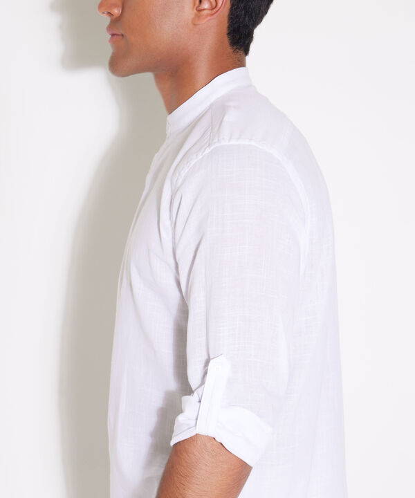 Camisa  Manga Larga Cuello Mao